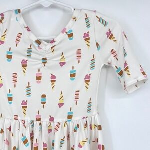 Dot Dot Smile Ice Cream Dress Girls 12/24M White Pink Blue‎ Popsicle Criss Cross
